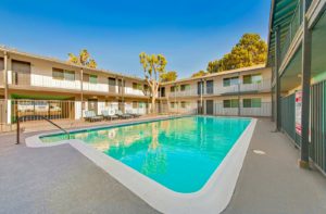 Fire Collection Apartments | Aqua South Mission Hills CA Exterior pool