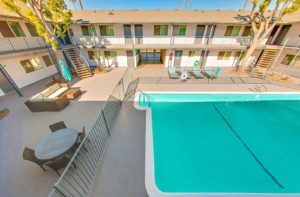 Fire Collection Apartments | Aqua South Mission Hills CA Exterior pool